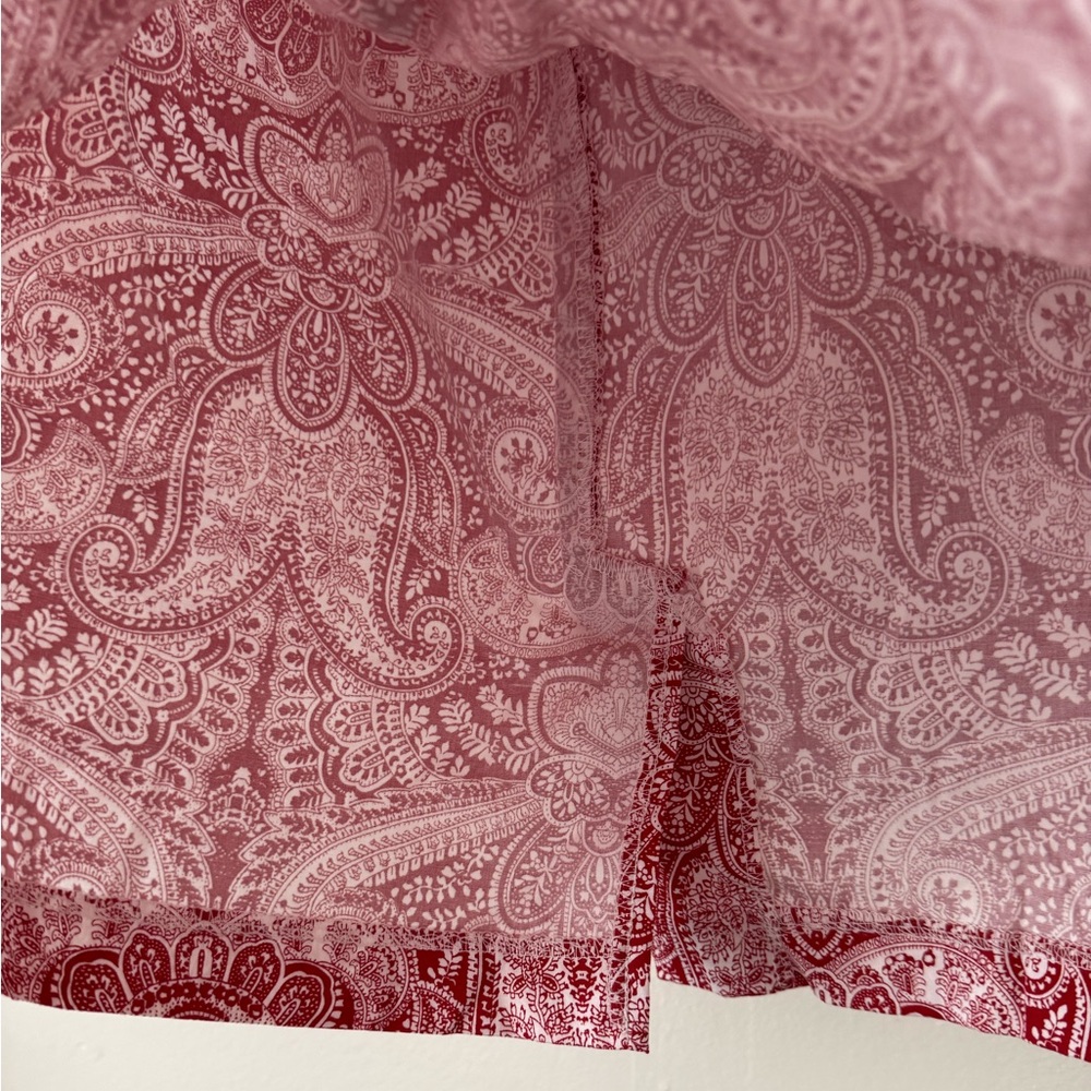Plus Size 18 Strapless Mini Dress Red and White Paisley Bandana Western - Picture 9 of 13